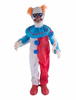 Halloween - Bewegende horrorclown 95 cm met licht en geluid