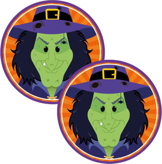 Halloween bierviltjes - 30x stuks - heks - karton - dubbelzijdig