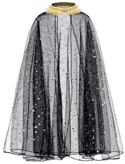 Halloween cape - met sterretjes - zwart - voor kinderen - 3-7 jaar - Carnavalskostuums