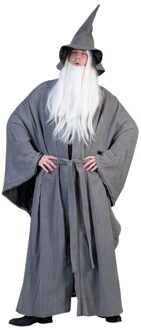 Halloween/Carnaval verkleedkleding Tovenaars kostuum - volwassenen - grijs - tuniek - One size