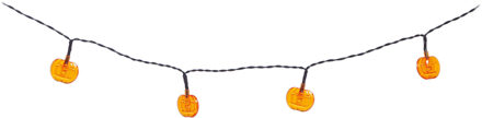 Halloween deco LED verlichting/lampjes pompoenen - op batterijen - 115 cm - griezel uitstraling Oranje