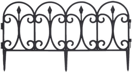 Halloween decoratie buiten - kerkhof graf hekjes - 4x stuks - 60 x 30 cm Zwart