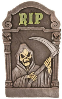 Halloween Decoratie horror thema grafsteen Magere Hein RIP 60 cm - Feestdecoratievoorwerp