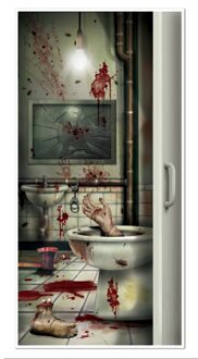 Halloween deurposter horror badkamer Multi
