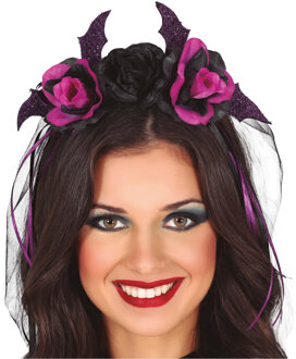 Halloween diadeem - bloemen - one size - paars