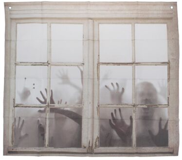 Halloween Doek Met Raamvoorstelling Wit - Transparant, Zilver - Grijs