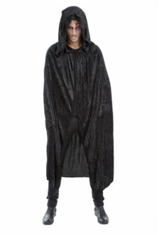 Halloween Dracula cape - voor volwassenen - zwart - fluweel - L182 cm