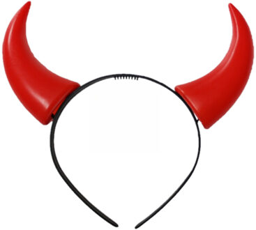 Halloween duivel hoorntjes diadeem - rood - plastic - satan - vrijgezellenfeestje - dames