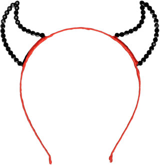 Halloween duivel hoorntjes - strass glitter - diadeem - rood - kunststof