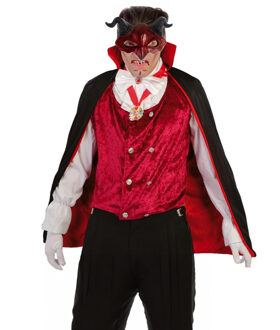 Halloween Duivel/vampier verkleed set - cape en masker - voor volwassenen - demon - One size