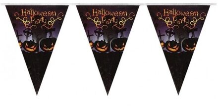Halloween feest vlaggenlijn pompoenen 250 cm - Feestslingers Multikleur