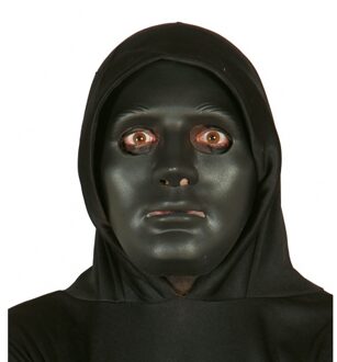 Halloween gezicht masker - zwart - met elastiekje - open ogen