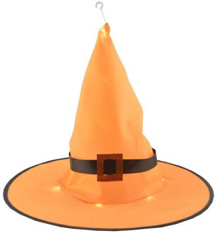 Halloween Glowing Heks Hoed Ornamenten Dance Party Hoed Tovenaar Hoed Kerstmuts Diep Roze