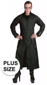 Halloween Gothic/dracula/vampier mantel kostuum voor heren 56-58 (2XL/3XL) - Carnavalsjassen Zwart