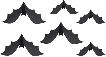 Halloween Hangdecoratie Vleermuizen (6st) Zwart