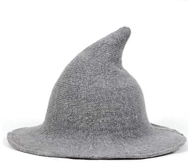 Halloween Heks Hoed, Taffeta Heks Hoed, Heks Ic, Heksenhoed grijs