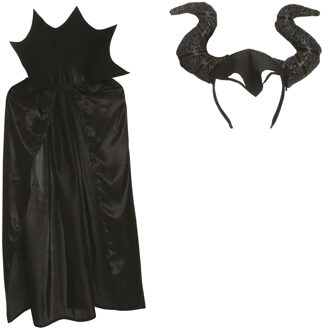 Halloween - Heks met hoorns Halloween kostuum cape voor dames