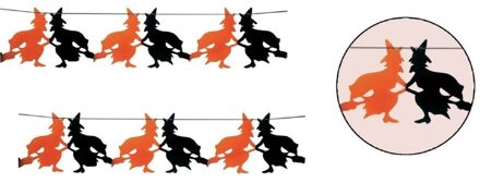 Halloween heks slinger - 2x - 300 cm - Halloween/horror decoratie/versiering - Heksen slingers