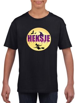 Halloween heksje t-shirt zwart meisjes L (146-152)