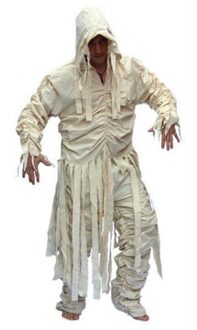 Halloween Heren mummie pak 52 (M) - Carnavalskostuums Wit