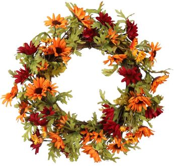 Halloween Herfst Zon Chrysant Krans Mooie Handgemaakte Mix Bloemen Veranda Halloween Decoratie