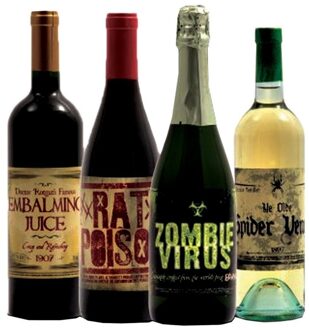 Halloween horror party - Flessen etiketten stickers - set van 8 stuks - gif en meer