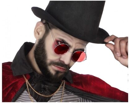 Halloween/horror rode Dracula bril - voor volwassenen - verkleed accessoire - brillen