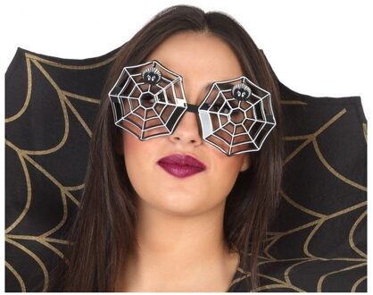 Halloween/horror spinnenweb bril - zwart - verkleed accessoire