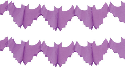 Halloween/horror thema feestslinger - 2x - vleermuis - papier - 300 cm - vleermuis versiering