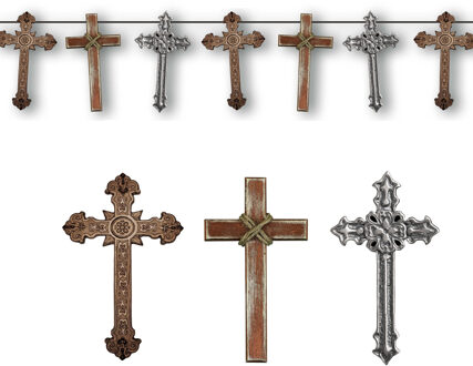 Halloween/horror thema feestslinger - heilig kruis - papier - 200 cm - Gotische versiering