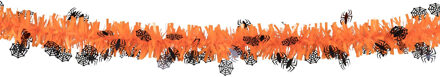 Halloween/horror thema feestslinger - spinnen - papier - 200 cm - spinnen versiering