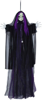 Halloween/horror thema hang decoratie Geest/spook - met LED licht - griezel pop - 120 cm