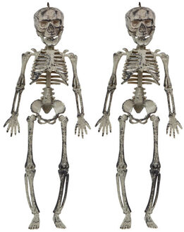 Halloween/horror thema hang decoraties - 2x - skeletten - in vergane staat - 30 cm