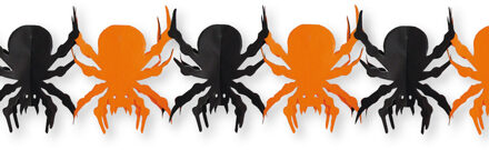 Halloween/Horror thema spinnen feestslinger 3 meter van papier Zwart
