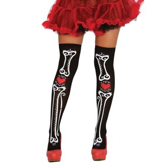 Halloween/Horror thema verkleedkleding legging day of the dead - zwart - dames Multi