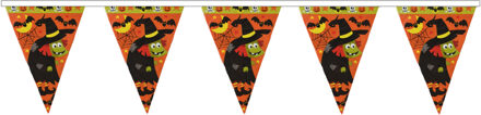 Halloween/Horror thema vlaggetjes - versiering - plastic - 400 cm - Feestartikelen Horror Multi