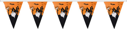 Halloween/Horror thema vlaggetjes versiering van plastic 400 cm