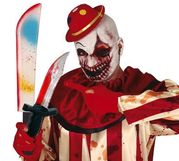 Halloween/Horror thema wapens - 2x messen - dolk 25 cm - kapmes 54 cm - kunststof