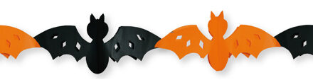 Halloween/Horror vleermuizen slinger oranje/zwart 3 meter Multi