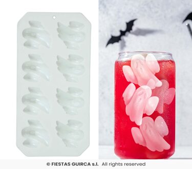 Halloween ijsklontjes Ghost Wit - Transparant