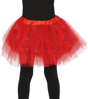 Halloween Korte tule onderrok rood 31 cm voor meisjes - Verkleedattributen