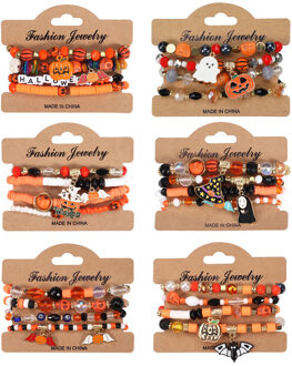 Halloween Kralenarmband Oranje