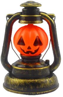 Halloween Lantaarn Nachtlampje Pompoen Schedel Vorm Lamp Halloween Draagbare Kerosine Lamp Pompoen Heks Schedel Lantaarn Met Voice Q
