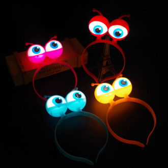 Halloween LED Knippert Alien Hoofdband, Licht-Up Oogappels Hair Band Glow Feestartikelen led Accessoires 3stk