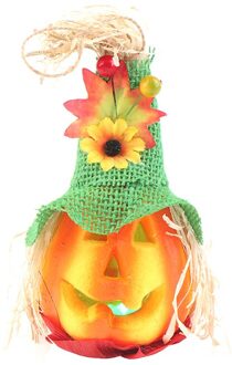 Halloween Led Opknoping Nachtlampje Holle Pompoen Lantaarn Lamp Met Hoed Foam Papier Voedsel groen