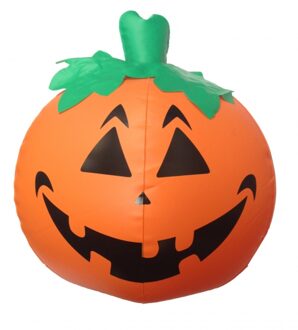 Halloween LED pompoen - oranje - opblaasbaar - ophangbaar - 24 cm - Opblaasfiguren Multikleur