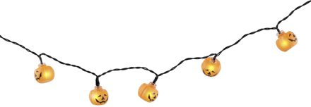 Halloween LEDA lichtsnoer pompoen - 165 cm - batterijen - voor binnen - Feestdecoratievoorwerp