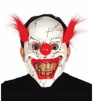 Halloween masker horror clown met rood haar Multi