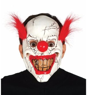 Halloween masker horror clown met rood haar