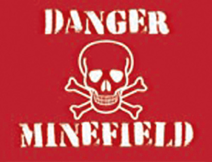 Halloween Mini muurplaatje Danger Minefield 15x20cm